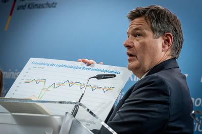 Vorstellung Jahreswirtschaftsbericht 2025 durch Robert Habeck, Bundesminister f?r Wirtschaft und Klimaschutz-stock-foto