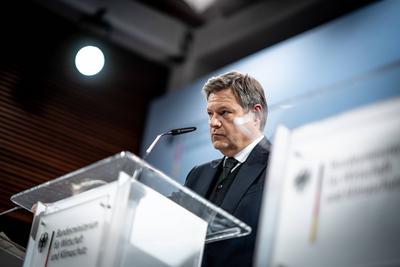 Vorstellung Jahreswirtschaftsbericht 2025 durch Robert Habeck, Bundesminister f?r Wirtschaft und Klimaschutz-stock-foto