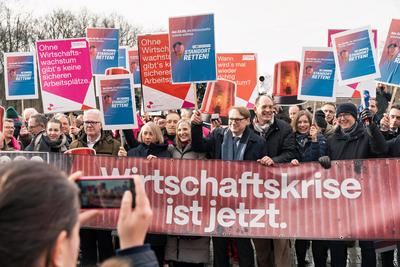 29.01.2025,Berlin,Bundesweiter Aktionstag Kundgebung am Brandenburger Tor: Gemeinsam f?r die Wirtschaftswende, Wirtschaf-stock-foto
