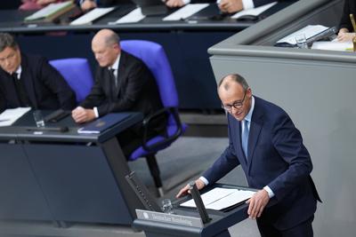 Deutscher Bundestag, 209. Plenarsitzung Regierungserklaerung-stock-foto