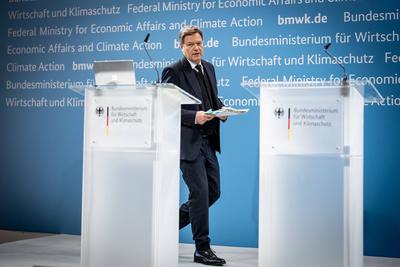 Vorstellung Jahreswirtschaftsbericht 2025 durch Robert Habeck, Bundesminister f?r Wirtschaft und Klimaschutz-stock-foto
