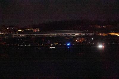 American Airlines Jet Crashes into Military Helicopter-stock-foto