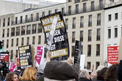 Demonstration der Wirtschaftsverb?nde-stock-foto