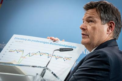 Vorstellung Jahreswirtschaftsbericht 2025 durch Robert Habeck, Bundesminister f?r Wirtschaft und Klimaschutz-stock-foto