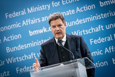 Vorstellung Jahreswirtschaftsbericht 2025 durch Robert Habeck, Bundesminister f?r Wirtschaft und Klimaschutz-stock-foto