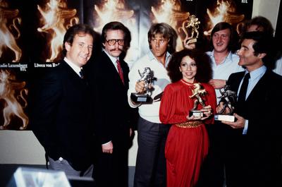 L?we von Radio Luxemburg - Verleihung -  - Max Schautzer, Jochen P?tzenbacher, Howard Carpendale, Jennifer Rush, Mike Kr-stock-foto