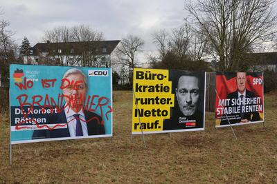 Themenfoto: Politik, Wahl, Wahlplakat zur Bundestagswahl 2025, 29.01.2025-stock-photo