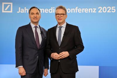 30.01.2025, Frankfurt DEU, Jahrespressekonferenz der Deutsche Bank AG. Christian Sewing, Vorsitzender des Vorstandes Deu-stock-foto