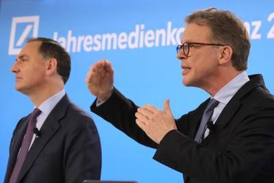 30.01.2025, Frankfurt DEU, Jahrespressekonferenz der Deutsche Bank AG. Christian Sewing, Vorsitzender des Vorstandes Deu-stock-foto