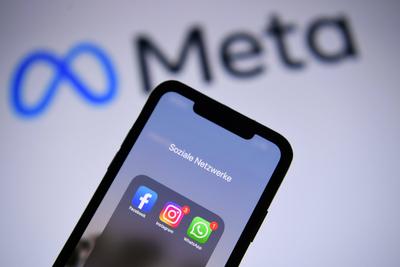 Facebook-Konzern hei?t jetzt Meta Der Facebook Konzern hei?t k?nftig Meta. Der Konzern gilt als Dachgesellschaft f?r Die-stock-foto