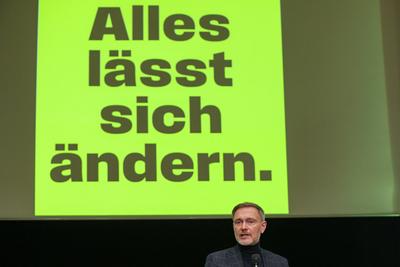 Christian Lindner in G?tersloh-stock-foto