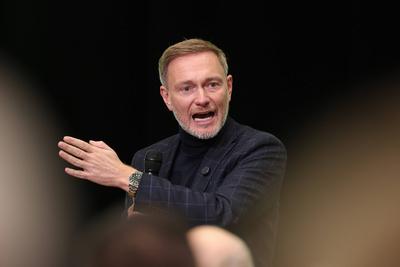 Christian Lindner in G?tersloh-stock-foto