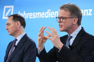 30.01.2025, Frankfurt DEU, Jahrespressekonferenz der Deutsche Bank AG. Christian Sewing, Vorsitzender des Vorstandes Deu-stock-foto