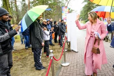 Queen M?xima at National Coalition Financial Health action meeting, Wekerom, The Netherlands-stock-foto