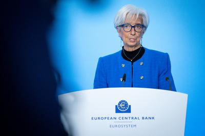 Pressekonferenz der EZB Europaeische Zentralbank-stock-foto
