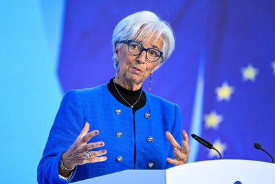 Pressekonferenz der Europaeischen Zentralbank.-stock-foto