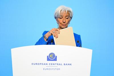 Pressekonferenz der Europaeischen Zentralbank.-stock-foto