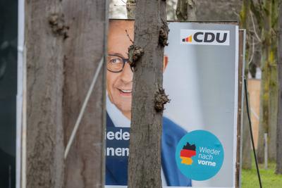 Wahlplakate zur Bundestagswahl 2025 in Bonn - 29.01.2025-stock-foto