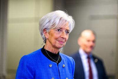 Pressekonferenz der Europaeischen Zentralbank.-stock-foto