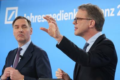 30.01.2025, Frankfurt DEU, Jahrespressekonferenz der Deutsche Bank AG. Christian Sewing, Vorsitzender des Vorstandes Deu-stock-foto