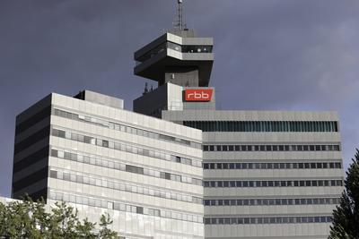 Fernsehzentrum am Theodor-Heuss-Platz, Deutschland, Berlin, Rundfunk Berlin-Brandenburg (RBB), Landesrundfunkanstalt f?r-stock-foto