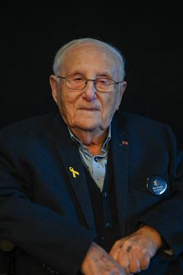 Zeitzeuge Albrecht Weinberg erz?hlt vom Holocaust.-stock-foto