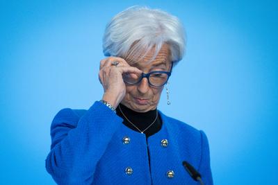 Pressekonferenz der EZB Europaeische Zentralbank-stock-foto