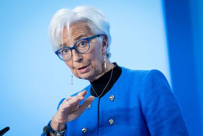 Pressekonferenz der EZB Europaeische Zentralbank-stock-foto