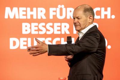 Bundeskanzler Olaf Scholz, Wahlkampfauftritt in Regensburg, 31. Januar 2025-stock-foto