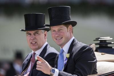 Prince Harry at Royal Ascot alongside Prince Andrew. 17/06/2014. Ascot, United Kingdom. Royal Ascot. Ascot Racecourse.-stock-foto