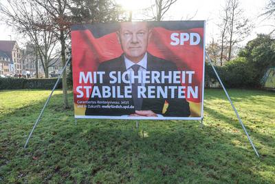 Bundestagswahlkampf 2025 /-stock-foto