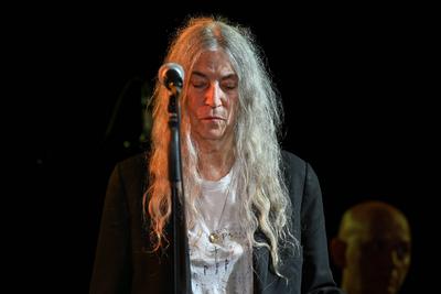 Music Concert - Patti Smith - Pasolini and Sea Patti Smith during the live Pasolini and Sea at Teatro Antico Ostia Antic-stock-photo