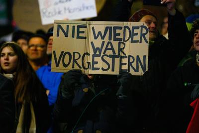 GER, Thueringen, CDU Deutschland, Wahlkampftour mit Friedrich Merz MdB, Kanzlerkandidat der Union in Erfurt , Politik, Freitag, 31.01.2025, 19.30 Uhr-stock-foto
