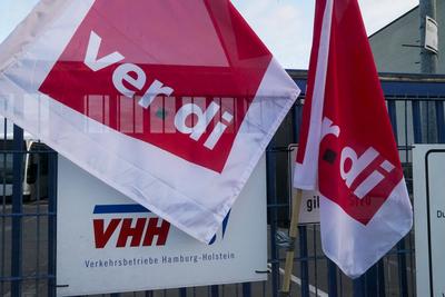 Warnstreik VHH Busfahrer-stock-photo