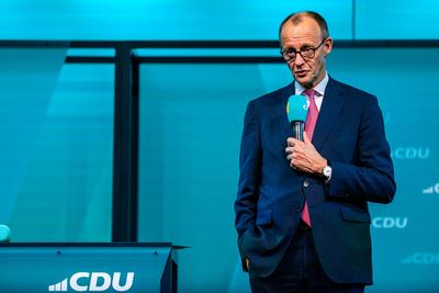 GER, Thueringen, CDU Deutschland, Wahlkampftour mit Friedrich Merz MdB, Kanzlerkandidat der Union in Erfurt , Politik, Freitag, 31.01.2025, 19.30 Uhr-stock-foto