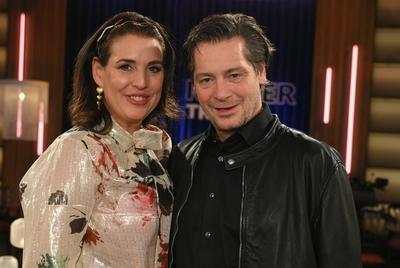 Schauspieler Paar Elena Uhlig und Fritz Karl-stock-foto