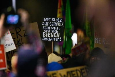 GER, Thueringen, CDU Deutschland, Wahlkampftour mit Friedrich Merz MdB, Kanzlerkandidat der Union in Erfurt , Politik, Freitag, 31.01.2025, 19.30 Uhr-stock-foto