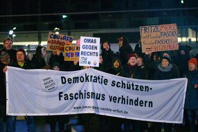 GER, Thueringen, CDU Deutschland, Wahlkampftour mit Friedrich Merz MdB, Kanzlerkandidat der Union in Erfurt , Politik, Freitag, 31.01.2025, 19.30 Uhr-stock-foto