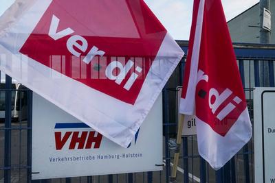 Warnstreik VHH Busfahrer-stock-photo