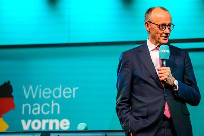 GER, Thueringen, CDU Deutschland, Wahlkampftour mit Friedrich Merz MdB, Kanzlerkandidat der Union in Erfurt , Politik, Freitag, 31.01.2025, 19.30 Uhr-stock-foto