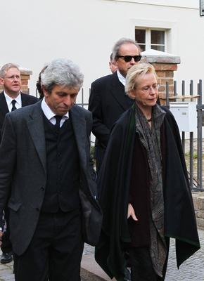 Tochter Susanne von Buelow bei der Gedenkfeier zu Ehren von Vicco von Buelow ( Loriot) in seiner Taufkirche St. Gotthard-stock-photo