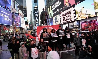 ?hope for justice? protest by burmese for myanmar.-stock-foto