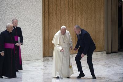 ITALY - POPE FRANCIS  DURING A JUBILEE AUDIENCE AT PAUL VI HALL AT THE PAUL VI HALL AT  THE  VATICAN - 2025/2/1-stock-foto