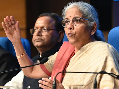 Press Conference Of Union Finance Minister Nirmala Sitharaman  On Union Budget 2025-stock-photo