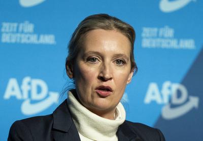 Zeit f?r Alice Weidel - in Neu-Isenburg - Wahlkampftour Bundestagswahl 2025-stock-foto