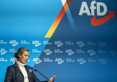 Zeit f?r Alice Weidel - in Neu-Isenburg - Wahlkampftour Bundestagswahl 2025-stock-foto
