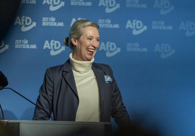 Zeit f?r Alice Weidel - in Neu-Isenburg - Wahlkampftour Bundestagswahl 2025-stock-foto