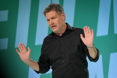 Wahlkampf der Gruenen mit Robert Habeck in Koeln-stock-foto
