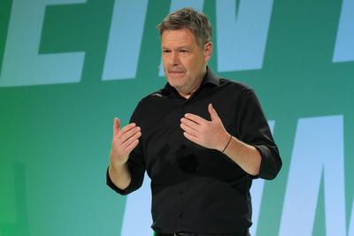 Wahlkampf der Gruenen mit Robert Habeck in Koeln-stock-foto