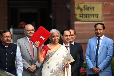 Union Finance Minister Nirmala Sitharaman Presents ?Union Budget 2025-26?-stock-photo